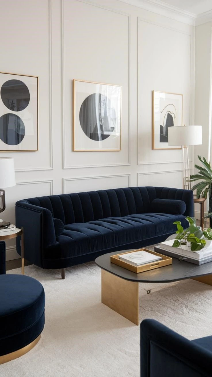 Choose a Navy Blue Sofa as the Focal Point