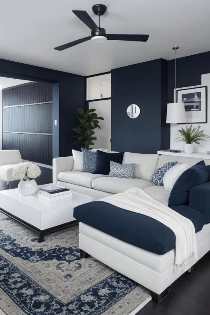 Combine Navy Blue with Crisp White