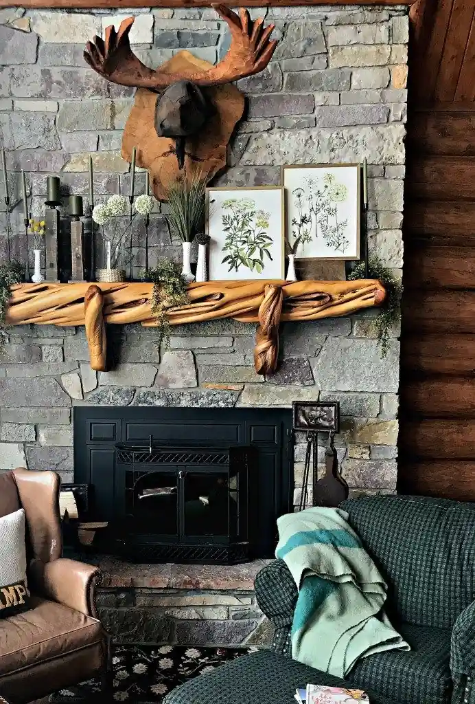 Cozy Cabin-Inspired Mantel