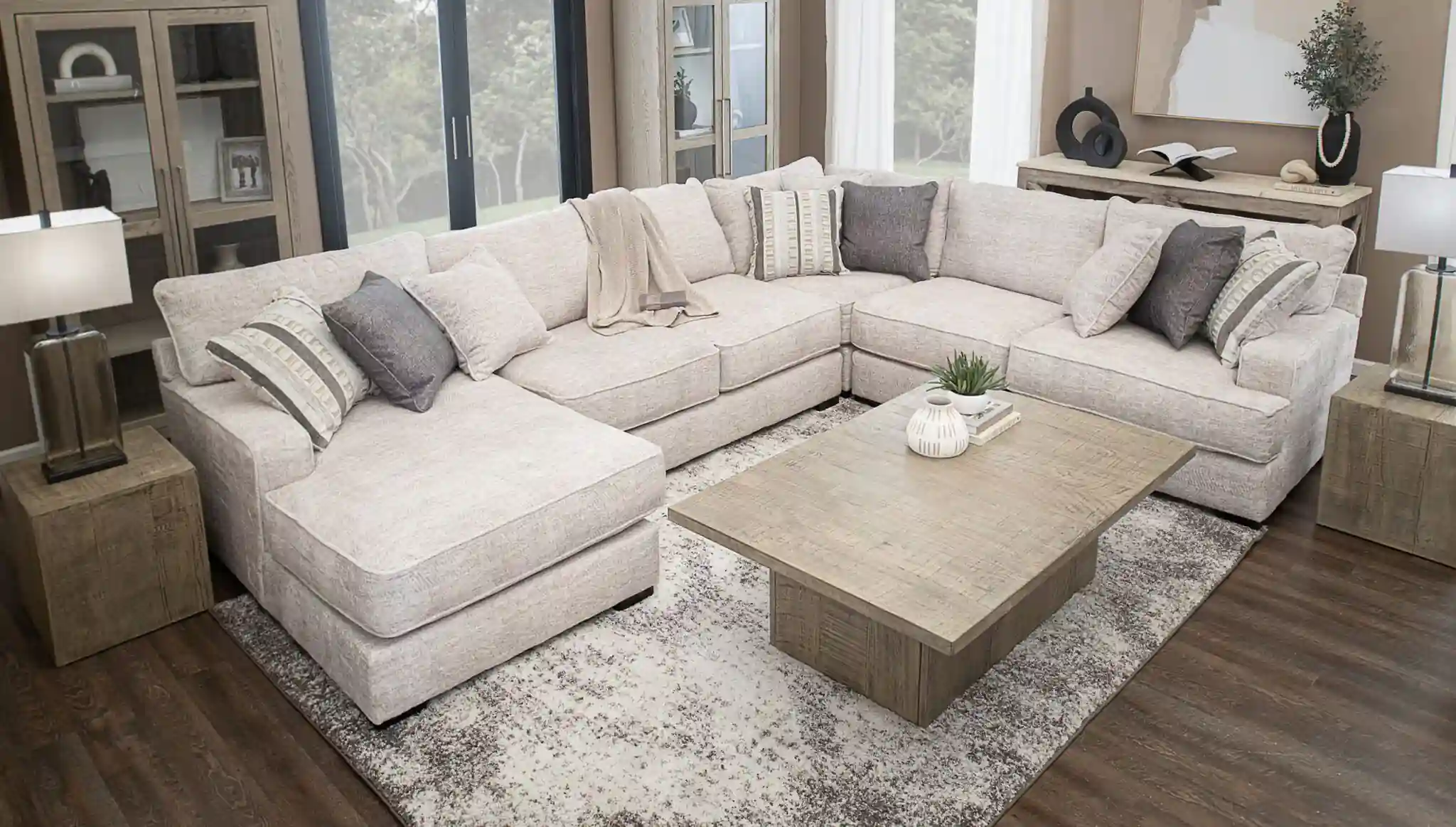 . Create a Cosy Look with an Oversized Sectional Couch