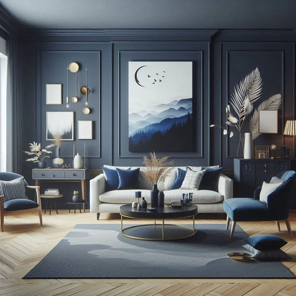 Create a Dramatic Navy Blue Accent Wall