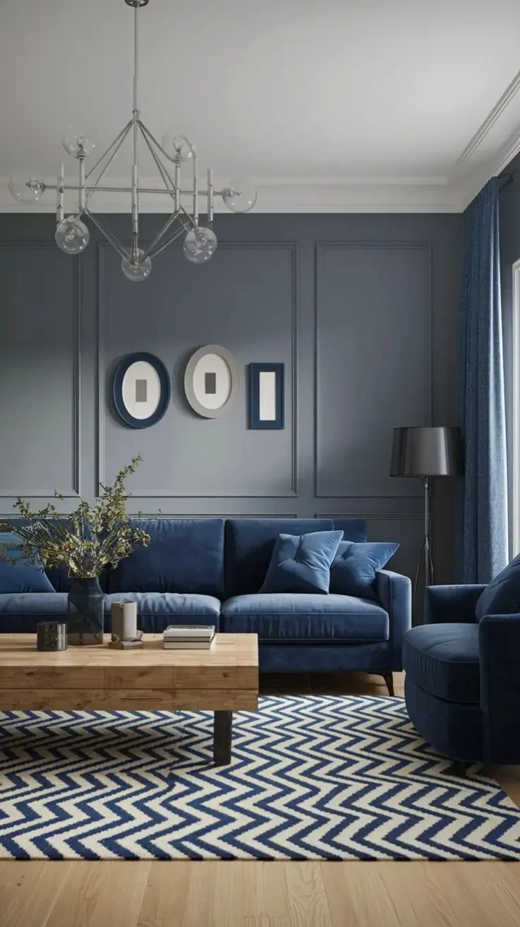 Create a Modern Navy and Grey Living Room