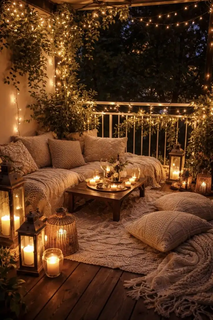 Create a Romantic Balcony With Lighting