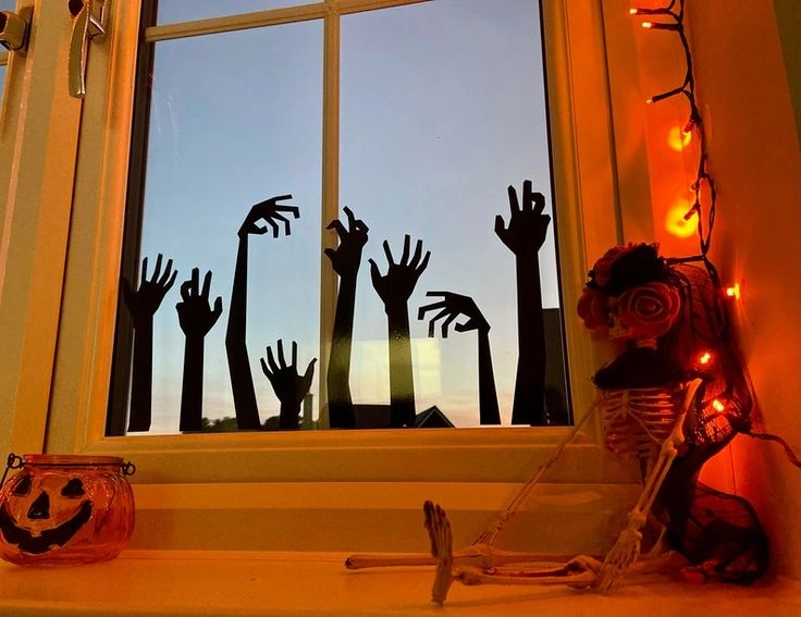 Decorate Windows With Halloween Scenes