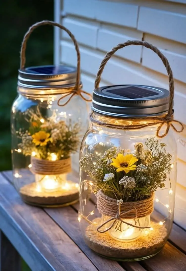 Mason Jar Lanterns from Old Glass Jars