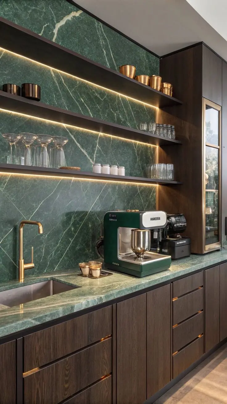 Mix Green with Brass and Marble