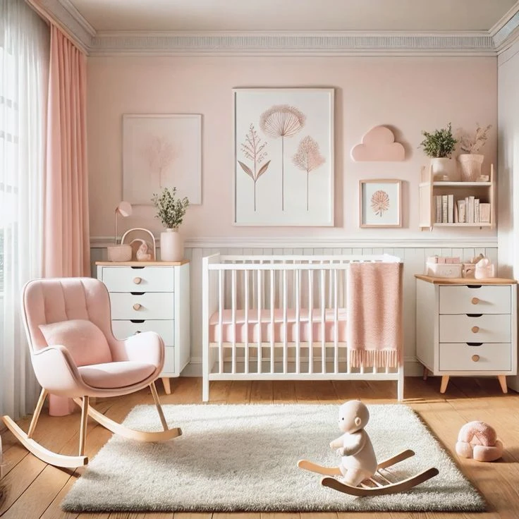 Modern Minimalist Baby Girl Nursery