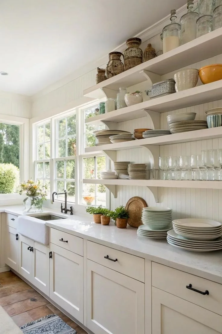 Open Shelving Instead of Upper Cabinets