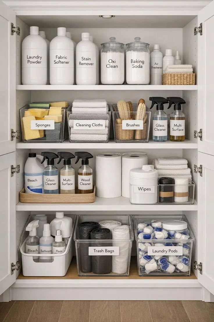 Organize Laundry Essentials with Clear Containers