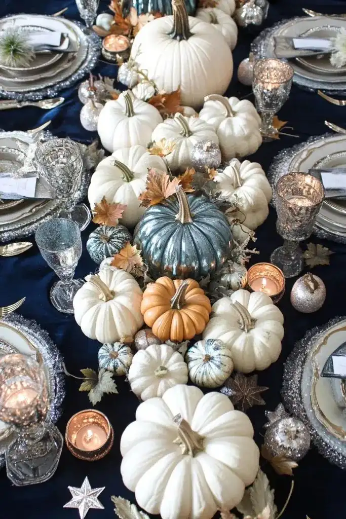 Pumpkin-Filled Harvest Halloween Tablescape