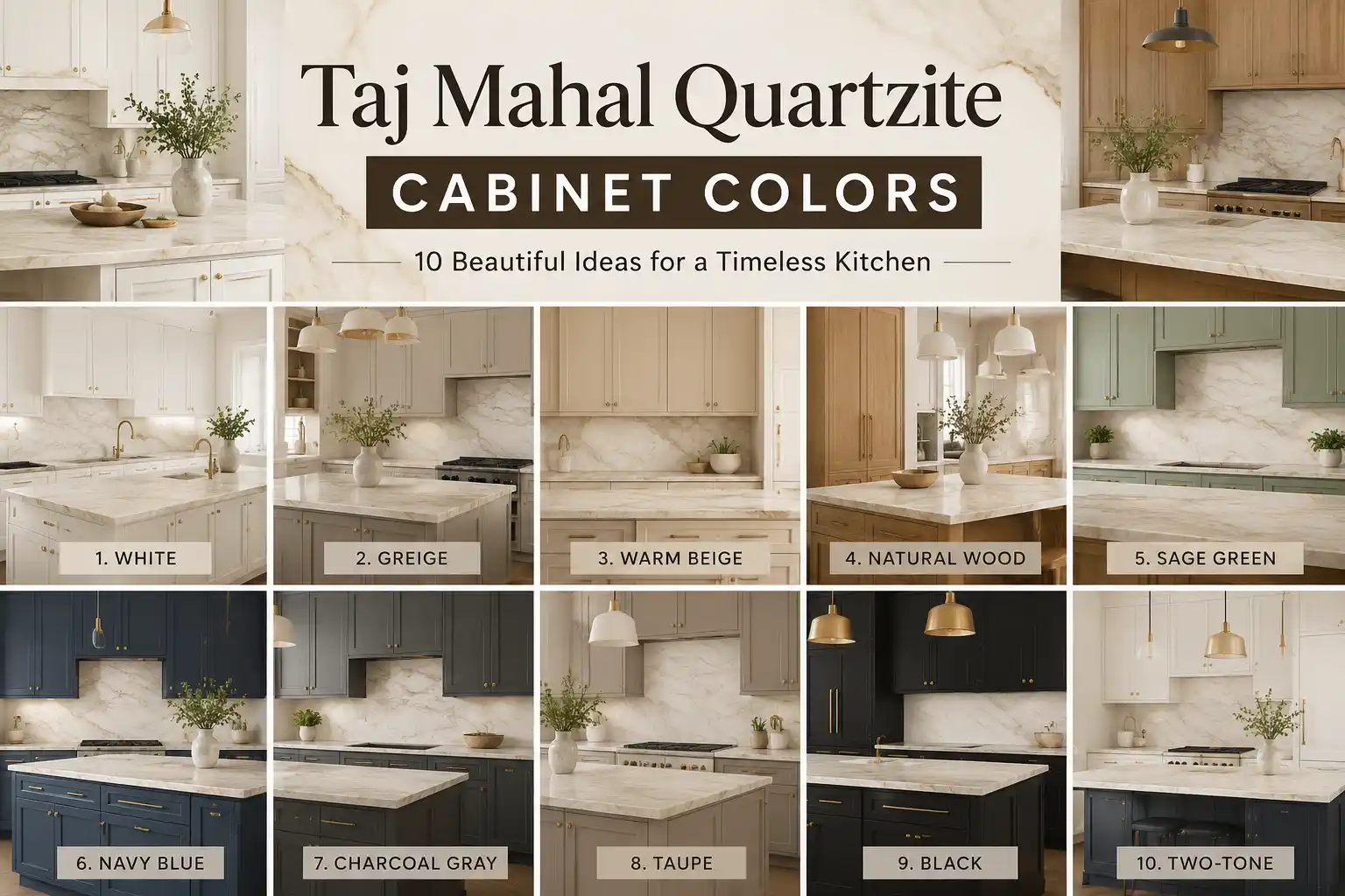 Taj Mahal Quartzite cabinet colors